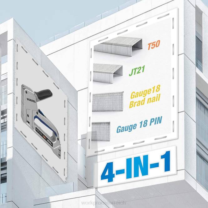 Nagler Hochleistungs-4-in-1-Aluminiumnagler mit 2000 Heftklammern WORKPRO V02J58 hilfreich Werkzeug