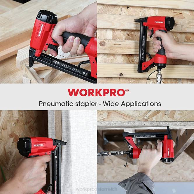 Pneumatischer 20-Gauge-Tacker für Tischler-, Holz- und Heimwerkerprojekte WORKPRO V02J61 nützlich Werkzeug