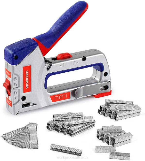 Robustes 4-in-1-Tackerset, manuelles Nagelgerät mit 3.000 Heftklammern und 1.000 Nägeln WORKPRO V02J57 hilfreich Werkzeug