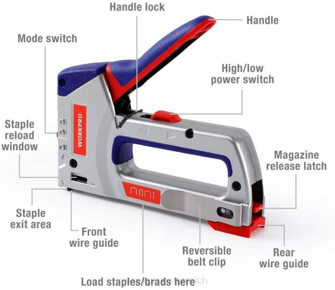 Robustes 4-in-1-Tackerset, manuelles Nagelgerät mit 3.000 Heftklammern und 1.000 Nägeln WORKPRO V02J57 hilfreich Werkzeug