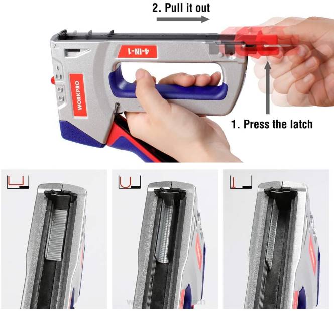 Robustes 4-in-1-Tackerset, manuelles Nagelgerät mit 3.000 Heftklammern und 1.000 Nägeln WORKPRO V02J57 hilfreich Werkzeug
