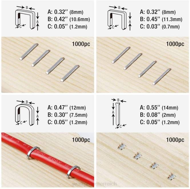 Robustes 4-in-1-Tackerset, manuelles Nagelgerät mit 3.000 Heftklammern und 1.000 Nägeln WORKPRO V02J57 hilfreich Werkzeug