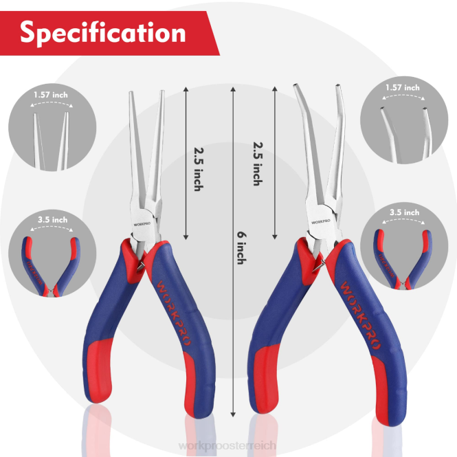 2-teiliges Mini-Spitzzangen-Set, Spitzzange, Spitzzange WORKPRO V02J73 morden Werkzeug