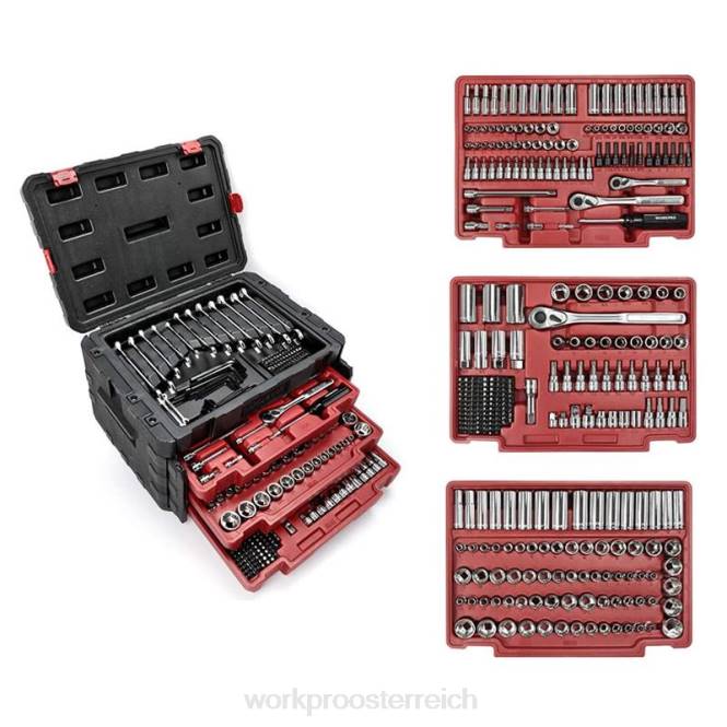 450-teiliges universelles professionelles Mechaniker-Werkzeugset mit robustem Koffer WORKPRO V02J306 nützlich Werkzeug