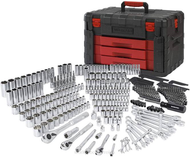 450-teiliges universelles professionelles Mechaniker-Werkzeugset mit robustem Koffer WORKPRO V02J306 nützlich Werkzeug