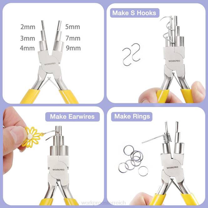 5-teilige Schmuckzange, Schmuckwerkzeuge inklusive 6-in-1-Drahtschlaufenzange, Nylon-Spitzzange, gebogener Spitzzange, spitzer Pinzette, gebogener Pinzette WORKPRO V02J75 nützlich Werkzeug