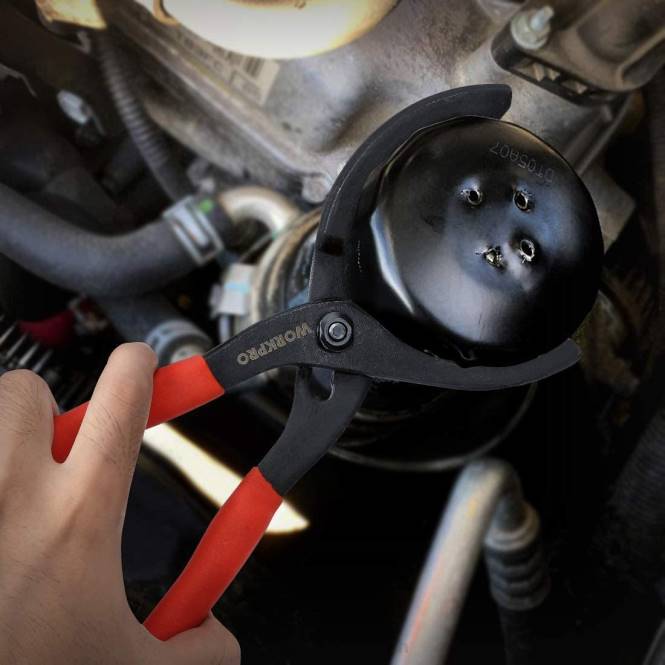 Verstellbare Ölfilterzange, ideal für Motorfilter-Leitungsanschlüsse WORKPRO V02J69 nützlich Werkzeug