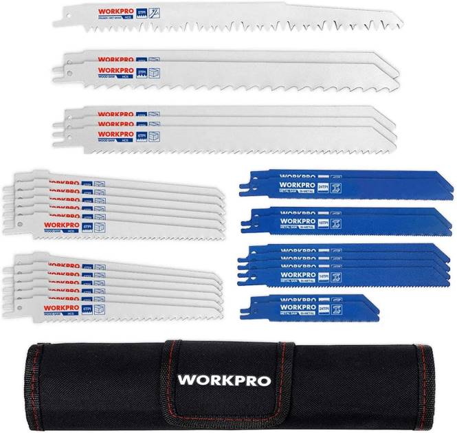 32-teiliges Säbelsägeblatt-Set mit Organizer-Tasche WORKPRO V02J138 nützlich Werkzeug