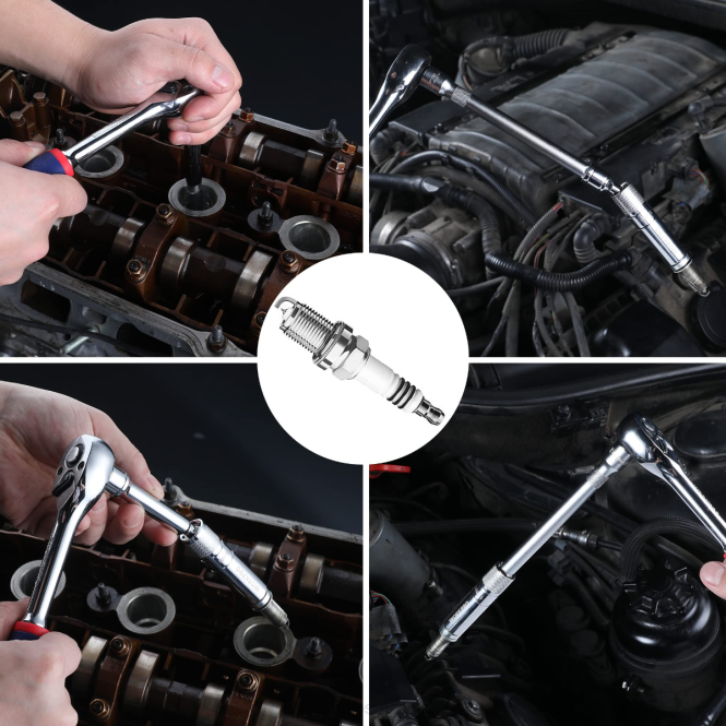 3-teiliges 14-mm-Dünnwandsteckdosen-Set mit 6- und 10-Zoll-Verlängerungen, magnetischer, drehbarer Zündkerzensteckschlüsselsatz WORKPRO V02J143 hilfreich Werkzeug