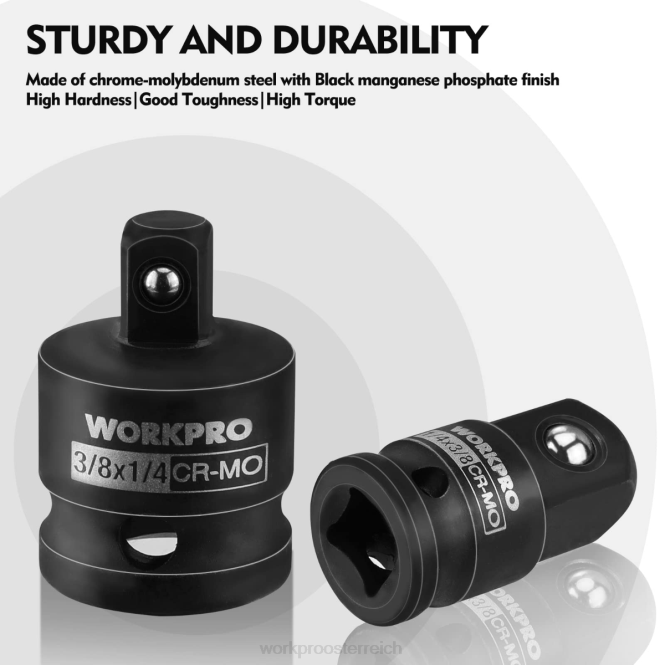 4-teiliger Schlagschrauber-Steckschlüssel-Adapter und Reduziersatz, Schraubenschlüssel-Umrüstsatz WORKPRO V02J94 hilfreich Werkzeug