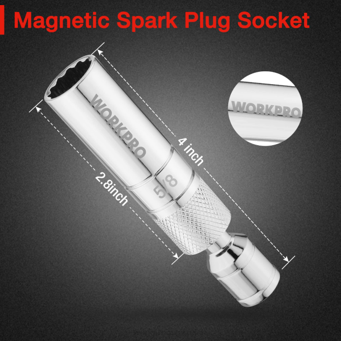 Magnetische, schwenkbare Zündkerze mit dünner Wandsteckdose WORKPRO V02J147 hilfreich Werkzeug