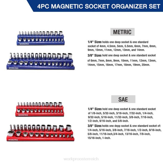 Magnetischer Behälter-Organizer, 4er-Set WORKPRO V02J134 morden Werkzeug
