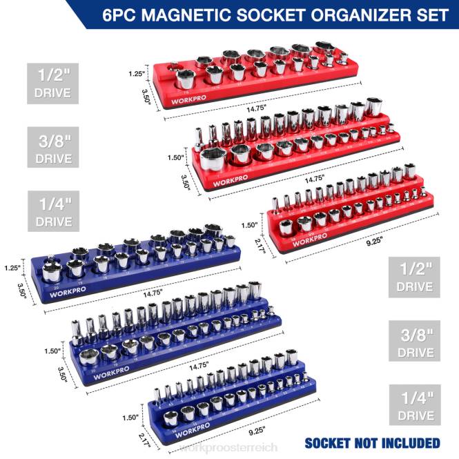 Magnetischer Behälter-Organizer, 6er-Set WORKPRO V02J126 morden Werkzeug