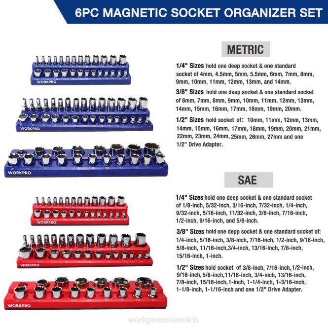 Magnetischer Behälter-Organizer, 6er-Set WORKPRO V02J126 morden Werkzeug