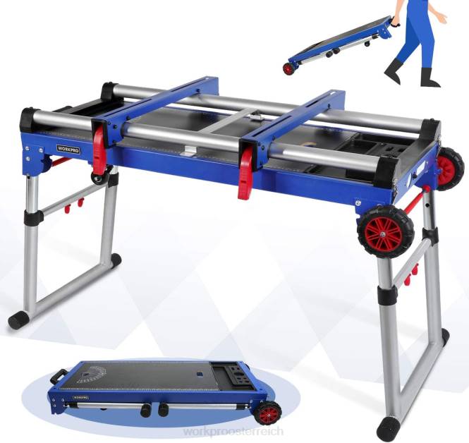 Gehrungssägenständer 5-in-1 tragbare Werkbank mit abnehmbarem Gehrungssägenständer und höhenverstellbaren Beinen WORKPRO V02J2 nützlich Lagerung