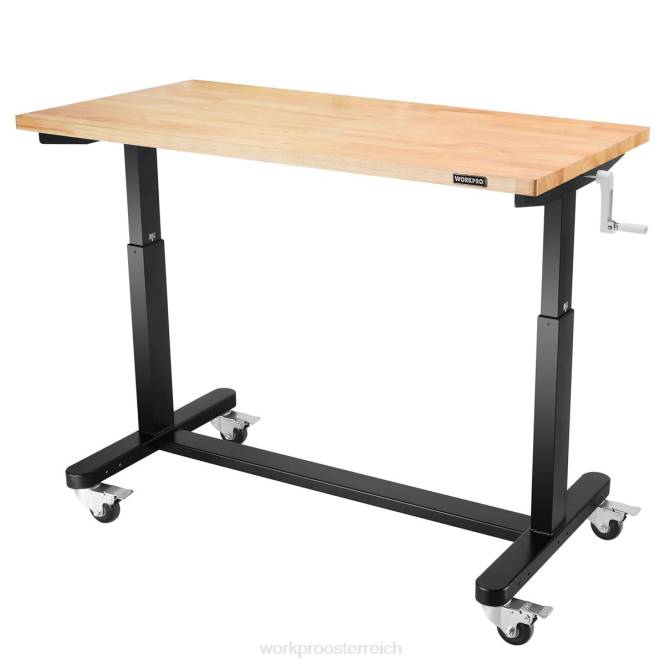 Höhenverstellbarer Arbeitstisch mit Kurbel, mit Rollen und Nivellierfüßen, 500 lbs Tragkraft WORKPRO V02J3 nützlich Lagerung