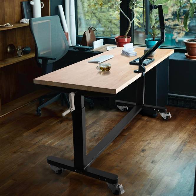 Höhenverstellbarer Arbeitstisch mit Kurbel, mit Rollen und Nivellierfüßen, 500 lbs Tragkraft WORKPRO V02J3 nützlich Lagerung