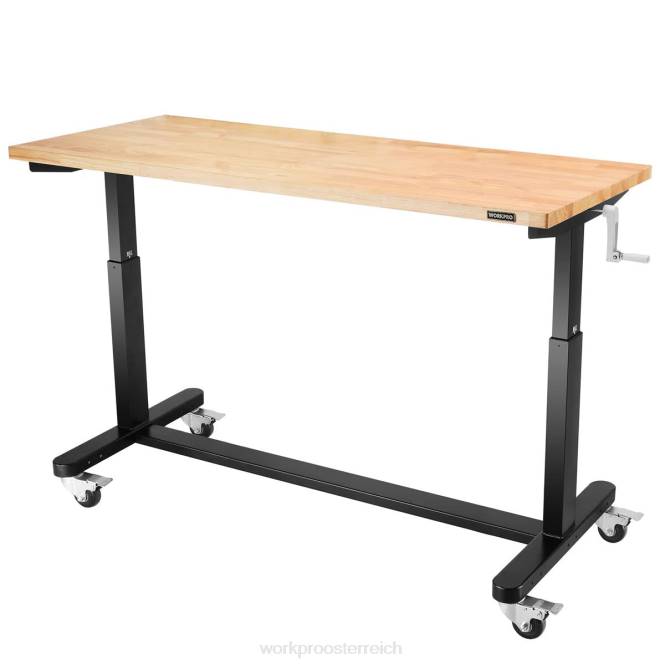 Höhenverstellbarer Arbeitstisch mit Kurbel, mit Rollen und Nivellierfüßen, 500 lbs Tragkraft WORKPRO V02J3 nützlich Lagerung