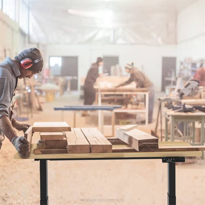 elektrisch höhenverstellbare Werkbank mit Holzplatte und Doppelmotor WORKPRO V02J5 morden Lagerung