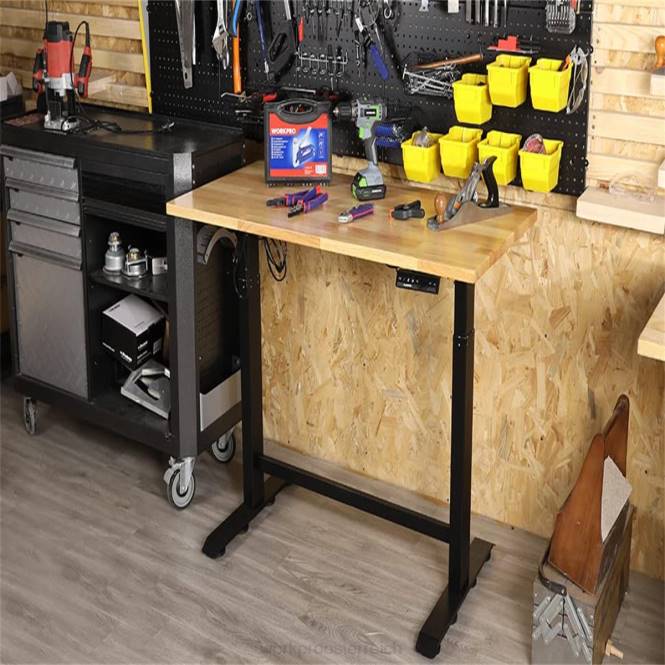 elektrisch höhenverstellbare Werkbank mit Holzplatte und Doppelmotor WORKPRO V02J5 morden Lagerung