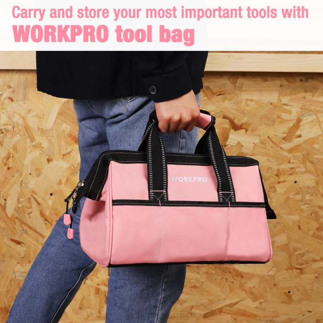 13-Zoll-Werkzeugtasche, Werkzeugaufbewahrungstaschen aus weichem Stoff WORKPRO V02J29 Rosa Lagerung