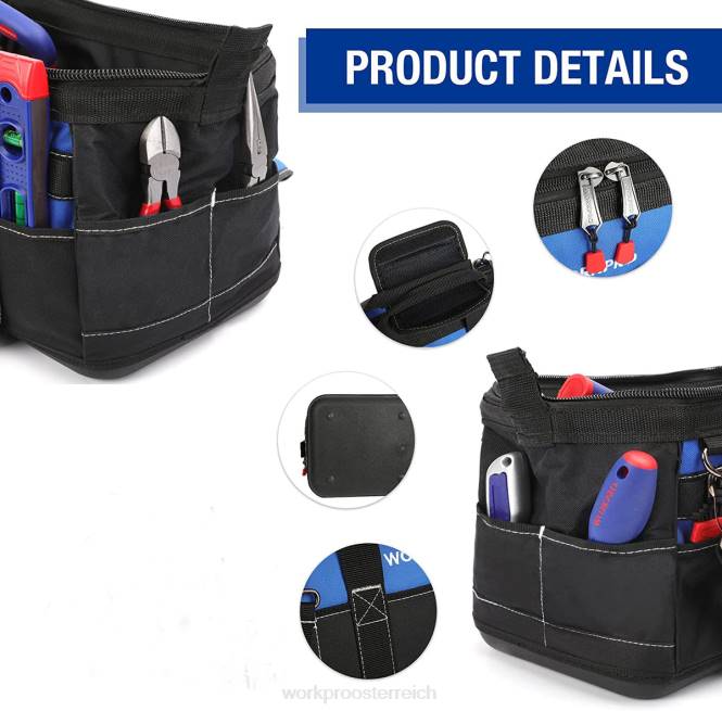16-Zoll-Werkzeugtasche mit breiter Öffnung und wasserfestem, geformtem Boden WORKPRO V02J34 nützlich Lagerung
