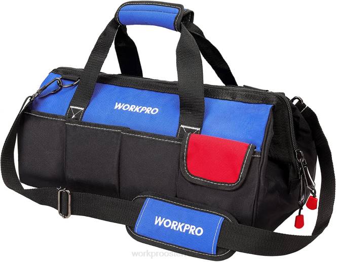 18-Zoll-Werkzeugtasche mit geschlossener Oberseite und breiter Öffnung und verstellbarem Schultergurt WORKPRO V02J27 nützlich Lagerung