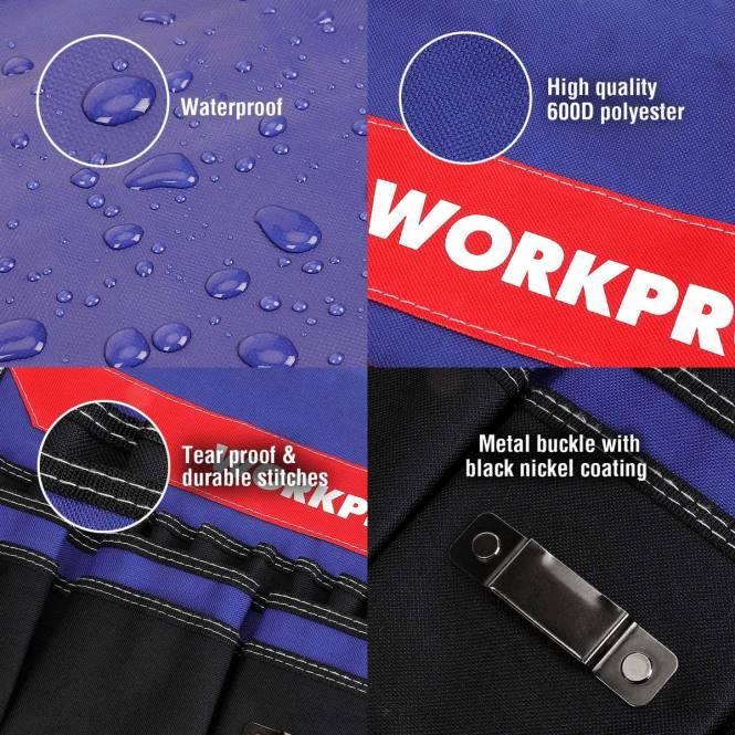 Eimer-Werkzeug-Organizer mit 51 Taschen (Werkzeuge ausgenommen) WORKPRO V02J20 hilfreich Lagerung