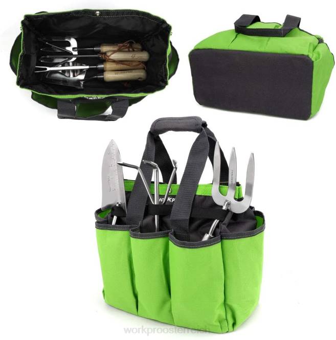 Garten-Werkzeugtasche, Garten-Aufbewahrungstasche mit 8 Taschen, Heim-Organizer für die Gartenarbeit im Innen- und Außenbereich WORKPRO V02J256 rosa/grün Lagerung