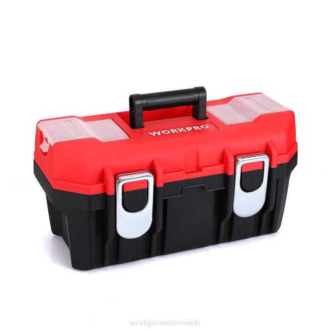 Tragbarer Werkzeugkasten mit herausnehmbarer Ablage, robuster Werkzeugkasten mit 2 Metallverschlüssen WORKPRO V02J33 nützlich Lagerung
