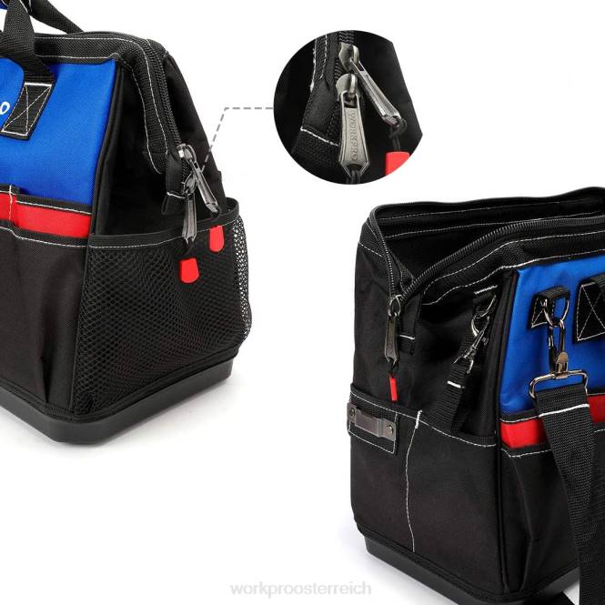 Werkzeugtasche, oben geschlossen, breites Staufach mit wasserdichtem Boden und verstellbaren Schultergurten WORKPRO V02J30 morden Lagerung